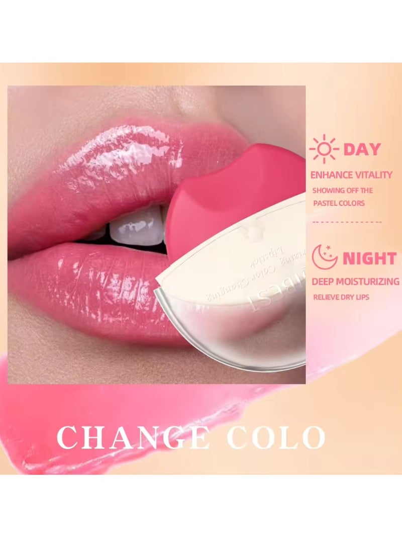 QiBest - Color Changing Lip Shape Lipstick with Beeswax Moisturize Hydrating Glow Lipstick Shimmer Moisturizing Temperature Color Changing Lip Tint Long Lasting Easy to Color Lip Balm 03 - Image 1