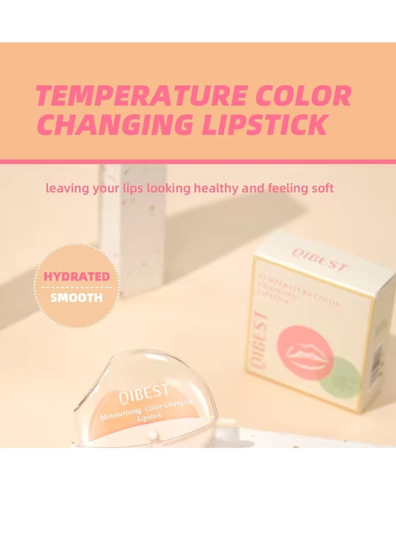 QiBest - Color Changing Lip Shape Lipstick with Beeswax Moisturize Hydrating Glow Lipstick Shimmer Moisturizing Temperature Color Changing Lip Tint Long Lasting Easy to Color Lip Balm 03 - Image 1