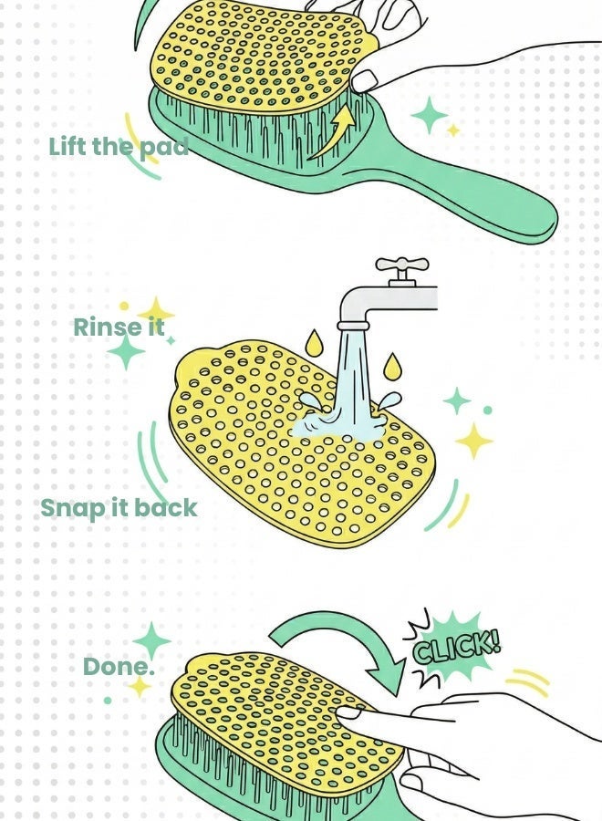 Glitters Detangling Hair Brush for Women and Girls – Anti-Static Paddle Brush with Scalp Massage Bristles for Wet & Dry Hair, Frizz-Free Smooth Styling Hairbrush - Image 3