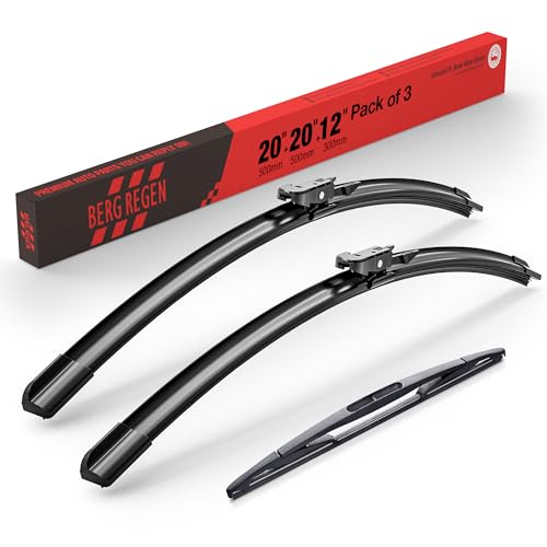 BERG REGEN 20"+20" Windshield Wiper Blades with 12" Rear Automotive Replacement Set for Ford Escape 2008 2009 2010 2011 2012 – Genuine OEM Quality (Set of 3) - Image 1