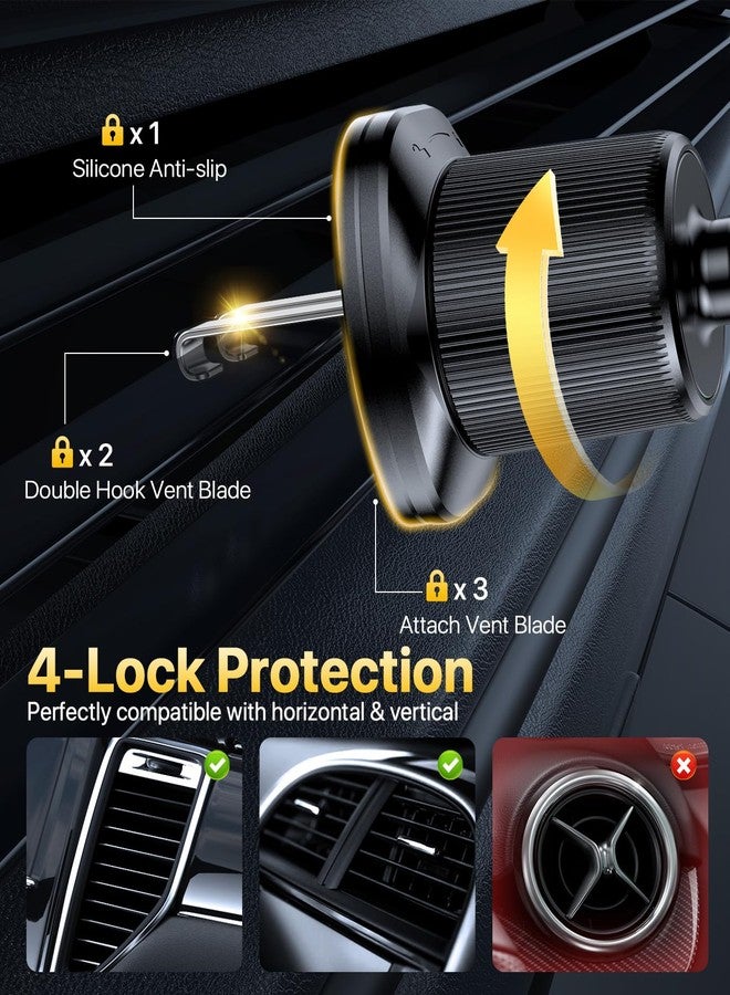 Miracase Car Vent Phone Mount, Universal Cell Phone Mount [Upgraded Clip Never Fall Off] Hands Free Airvent Phone Holders for Your Car Compatible with iPhone All Smartphones, Dark Black - Image 4