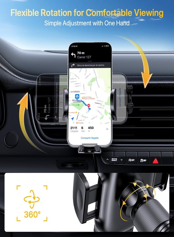 Miracase Car Vent Phone Mount, Universal Cell Phone Mount [Upgraded Clip Never Fall Off] Hands Free Airvent Phone Holders for Your Car Compatible with iPhone All Smartphones, Dark Black - Image 5