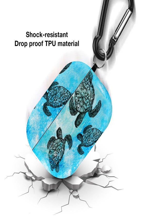 WIRESTER for Airpods Case Earpod Case Cover Girls Women Protective Skin Design with Keychain Compatible with AirPods Pro 1st 2nd Generation Charging Case - Ocean Sea Turtles - Image 4