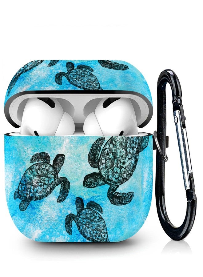 WIRESTER for Airpods Case Earpod Case Cover Girls Women Protective Skin Design with Keychain Compatible with AirPods Pro 1st 2nd Generation Charging Case - Ocean Sea Turtles - Image 1