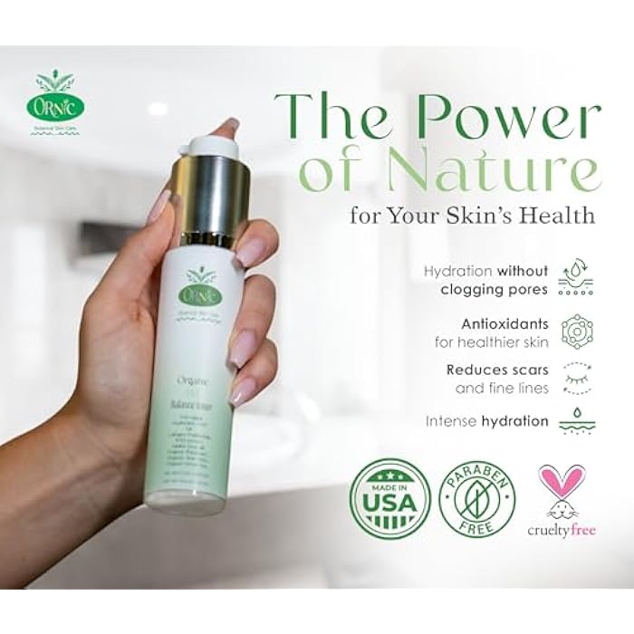 Ornic Botanical Skin Care - Organic Facial Toner with Hyaluronic Acid, Collagen, Rosemary & Aloe Vera - Natural Face Care for Hydration & Balance - Vegan & Cruelty-Free - 1.69 oz (50 ml) - Image 3