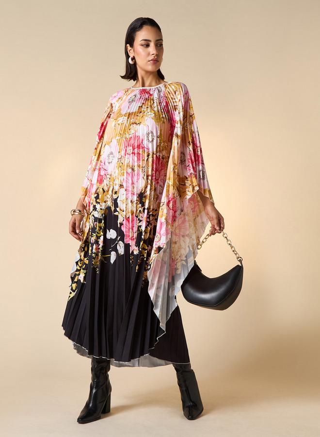 تواكستريمز فستان قفطان ميدي بأكمام 3/4 وطبعات أزهار من تو إكستريمز - Image 3