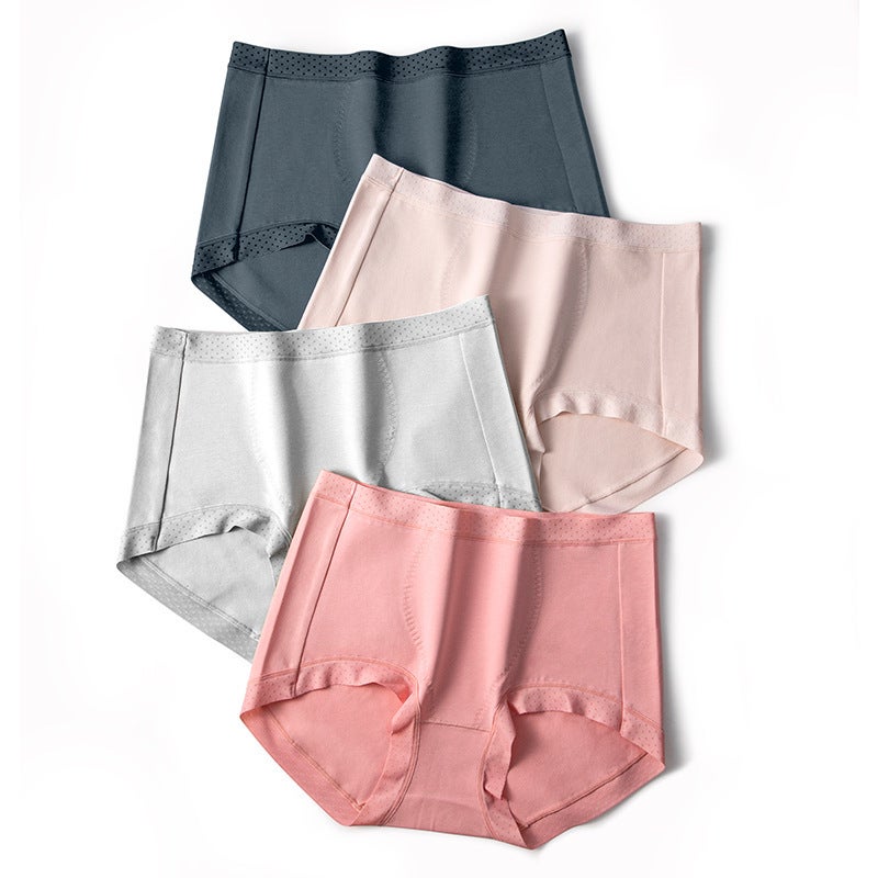 High waist warm cotton underwear womens lace 60 Xinjiang long staple cotton physiological period antibacterial crotch ladies briefs Red