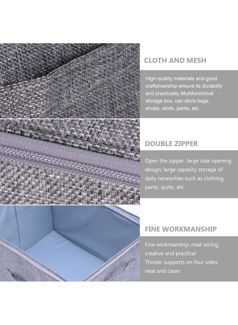 Jourvent 3PCS Storage Boxes with Zipper Lid Storage Boxes PP Plastic Board Foldable Home Storage Boxes with Lids, Basket Wardrobe Clothes Organizing Containers - Gray, Large Size 45 x 35 x 26 cm - Image 5