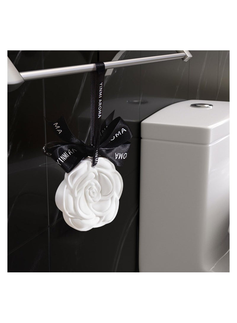 رات سو معطرات هواء للسيارة، 4 قطع، معلقة كاميليا للمرآة الخلفية لتعطير الهواء، مناسبة للنساء. - Image 3