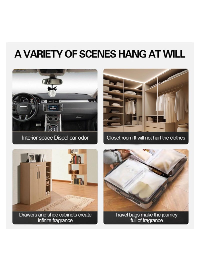 رات سو معطرات هواء للسيارة، 4 قطع، معلقة كاميليا للمرآة الخلفية لتعطير الهواء، مناسبة للنساء. - Image 2