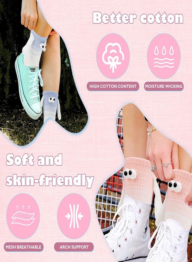 cureder 2 Pairs Magnetic Hold Hands Socks,Funny Couple Magnetic Hand Holding Socks,Funny Couple,Birthday Gifts for Women Men Bestie Lovers - Image 4