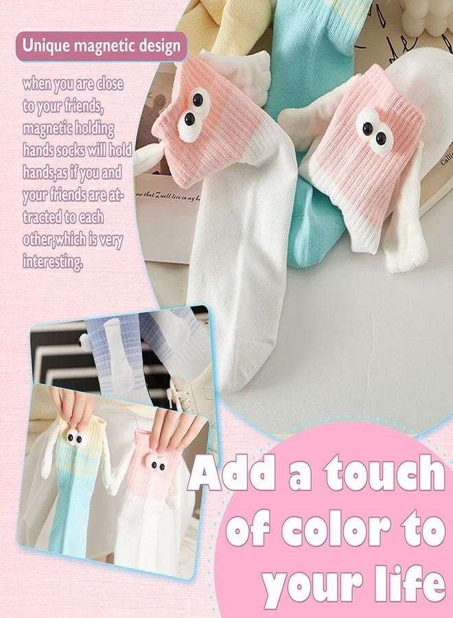 cureder 2 Pairs Magnetic Hold Hands Socks,Funny Couple Magnetic Hand Holding Socks,Funny Couple,Birthday Gifts for Women Men Bestie Lovers - Image 5