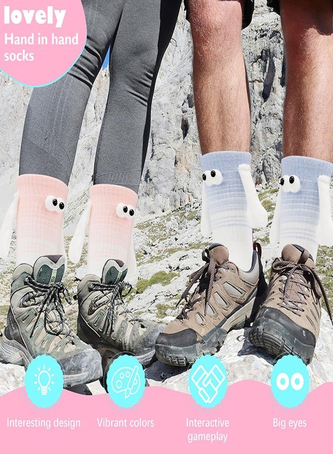 cureder 2 Pairs Magnetic Hold Hands Socks,Funny Couple Magnetic Hand Holding Socks,Funny Couple,Birthday Gifts for Women Men Bestie Lovers - Image 2