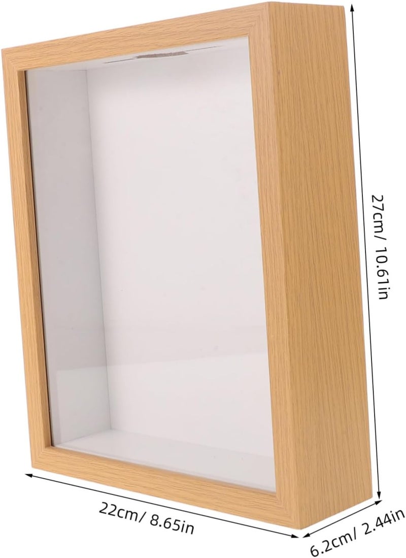 صندوق عرض مجوف للأصداف والمحار من TOYANDONA، إطار ظل خشبي بحجم 10 بوصات، سمك 6.5 سم، صندوق عرض عينات خشبي طبيعي لمجموعة الأصداف البحرية وتخزين التذكارات - Image 2