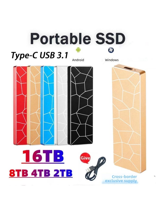Hot Ice Pattern Mobile Solid State Drive Expansion And Upgrade 16TB 8TB4TB2TB1TB External Hard Drive-Capacity:64TB-Interface:Red - Image 1