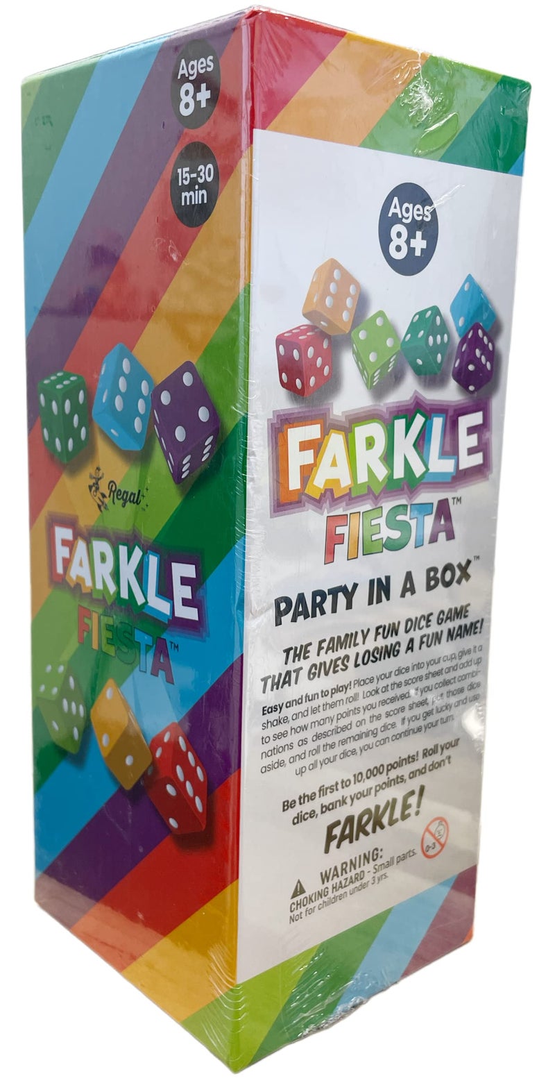 Regal Games - Farkle Fiesta Classic Dice Game w/ 6 Colored Dice Sets, 6 Convenient Dice Cups for Easy Shaking, & 20 Score Sheets - Fun Family Game for Travel, Camp - Ideal for 2-4 Players (Ages 8+) - Image 3