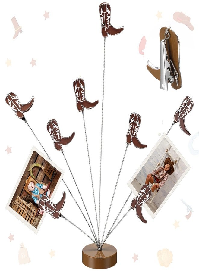 Otoolling 8-Branch Money Tree Gift Card Holder with Clips Cowboy Boot Centerpieces for Tables Photo Tree Picture Holders Western Decorations for Desk Christmas Memo Note Wedding Photo Display - Image 1