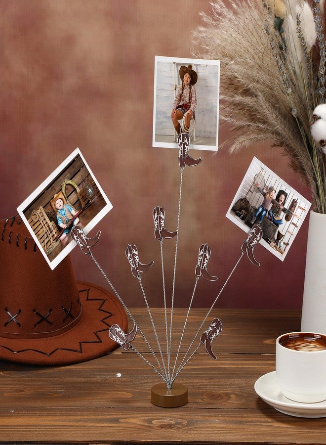 Otoolling 8-Branch Money Tree Gift Card Holder with Clips Cowboy Boot Centerpieces for Tables Photo Tree Picture Holders Western Decorations for Desk Christmas Memo Note Wedding Photo Display - Image 3