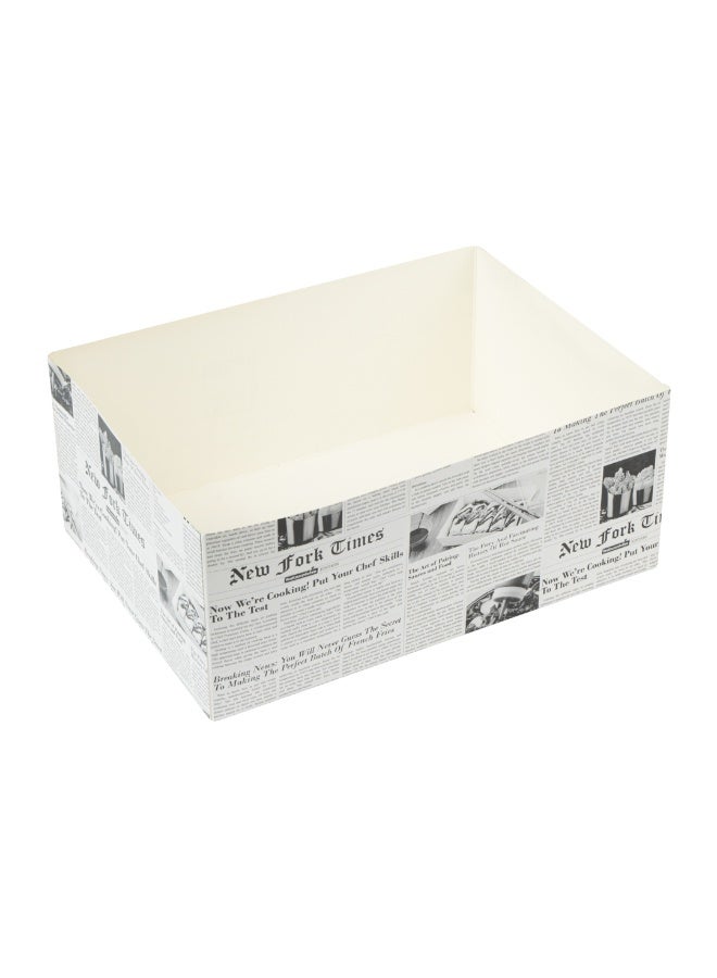 Restaurantware Bio Tek 8.4 x 6 x 3.5 Inch Burger Trays, 100 Disposable Paper Food Trays - Recyclable, Sturdy, Newsprint Paper Movie Snack Trays, For Meals, Snacks, And Baked Goods - Image 1