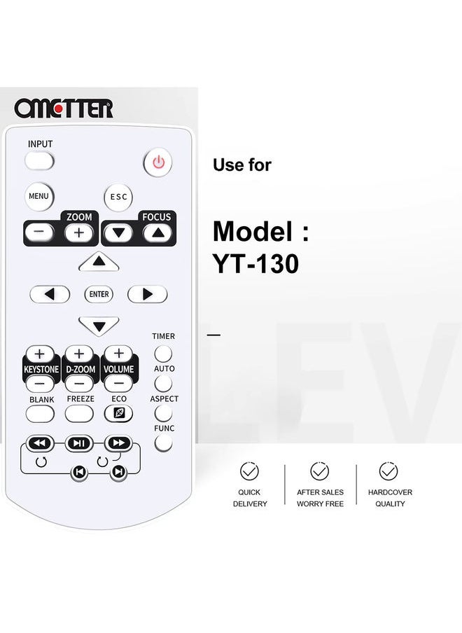 OMETTER - YT-130 for Casio Projector Remote Control XJ-A142 XJ-A147 XJ-A242 XJ-A247 XJ-A252 XJ-A257 XJ-M141 XJ-M146 XJ-M151 XJ-M156 XJ-M24 - Image 1
