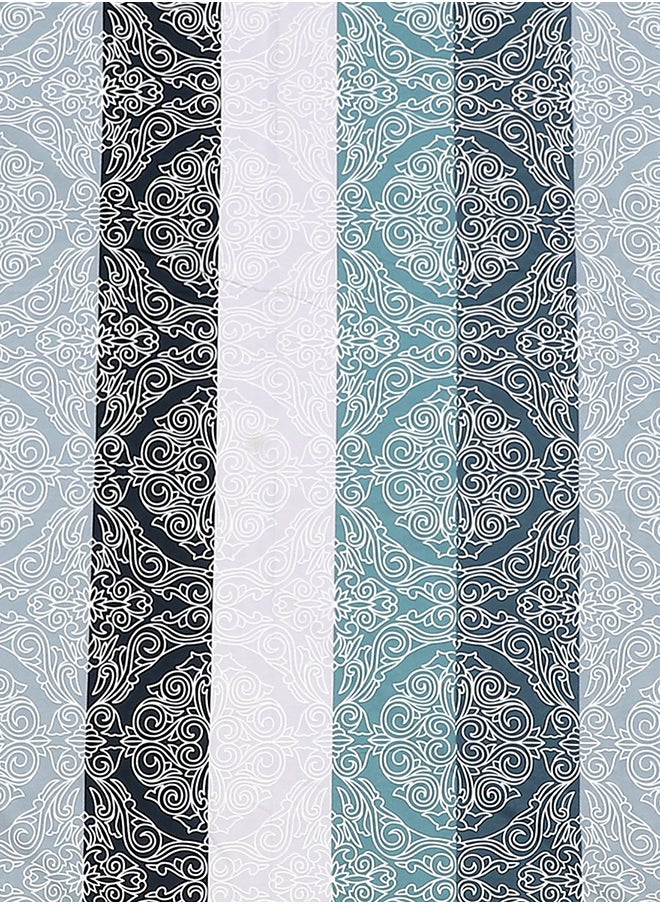 Status Contract Spring Summer Collection-Cotton Rich Double Bedsheet with 2 Pillow Covers for Bed Room, Home, Hotel-120 GSM, Blue-Black Stripes, 210 X 215 Cm  - Image 4