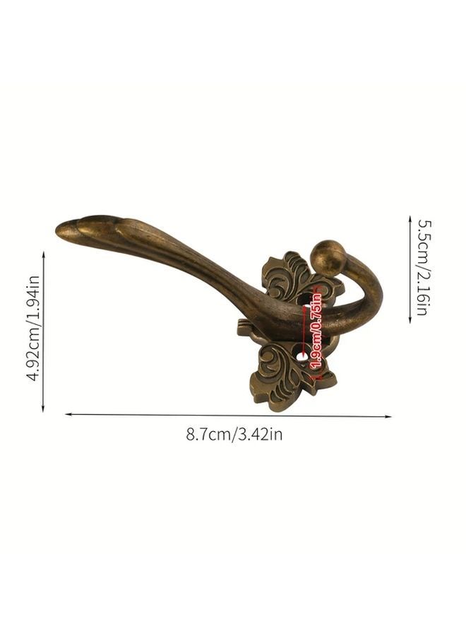 5pcs Bronze Antique Metal Hooks Heavy Duty Wall Mounted Hangers For Coat Towel Keys - Image 4
