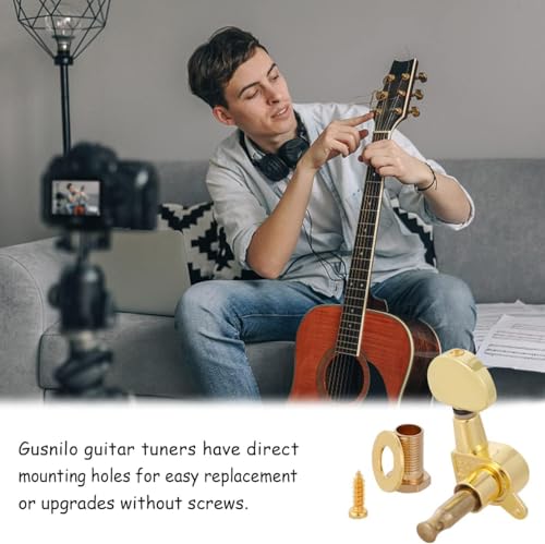 Gusnilo Guitar Tuning Pegs 6 Pcs 3l3r Acoustic Guitar Tuner Guitar Pegs Guitar Parts Guitar Machine Heads KnobsGuitar Replacement Buttons Knobs - Image 5