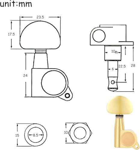 Gusnilo Guitar Tuning Pegs 6 Pcs 3l3r Acoustic Guitar Tuner Guitar Pegs Guitar Parts Guitar Machine Heads KnobsGuitar Replacement Buttons Knobs - Image 2