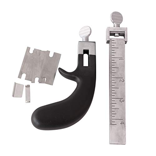 Co-link Aluminum Alloy Strip and Strap Leather Belt Cutter Leather Hand Cutting Tool with 3 Blades - Image 2