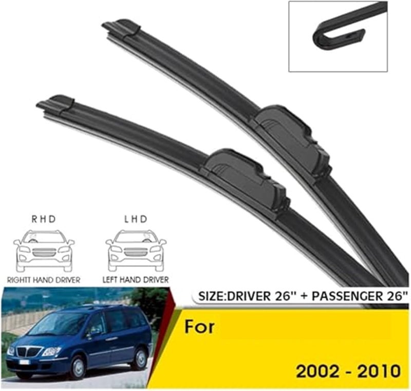 Wivplex Car Front Wiper Blades for Lancia Phedra 2002-2010 - Image 4