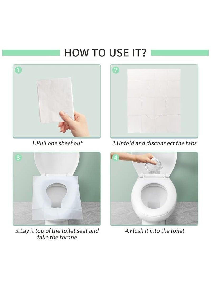 Zikra 50 Pack Toilet Seat Covers Disposable Waterproof Ideal for Kids and Adults Extra Large Individually Wrapped for Travel Toddlers Potty Training in Public Restrooms - Image 4