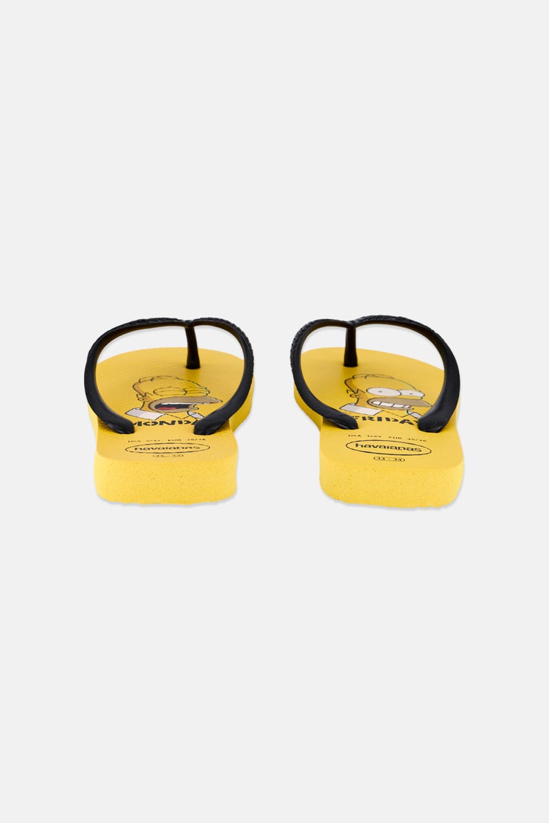 havaianas Kids Boy Graphic Print Slip On Slippers, Yellow  - Image 4