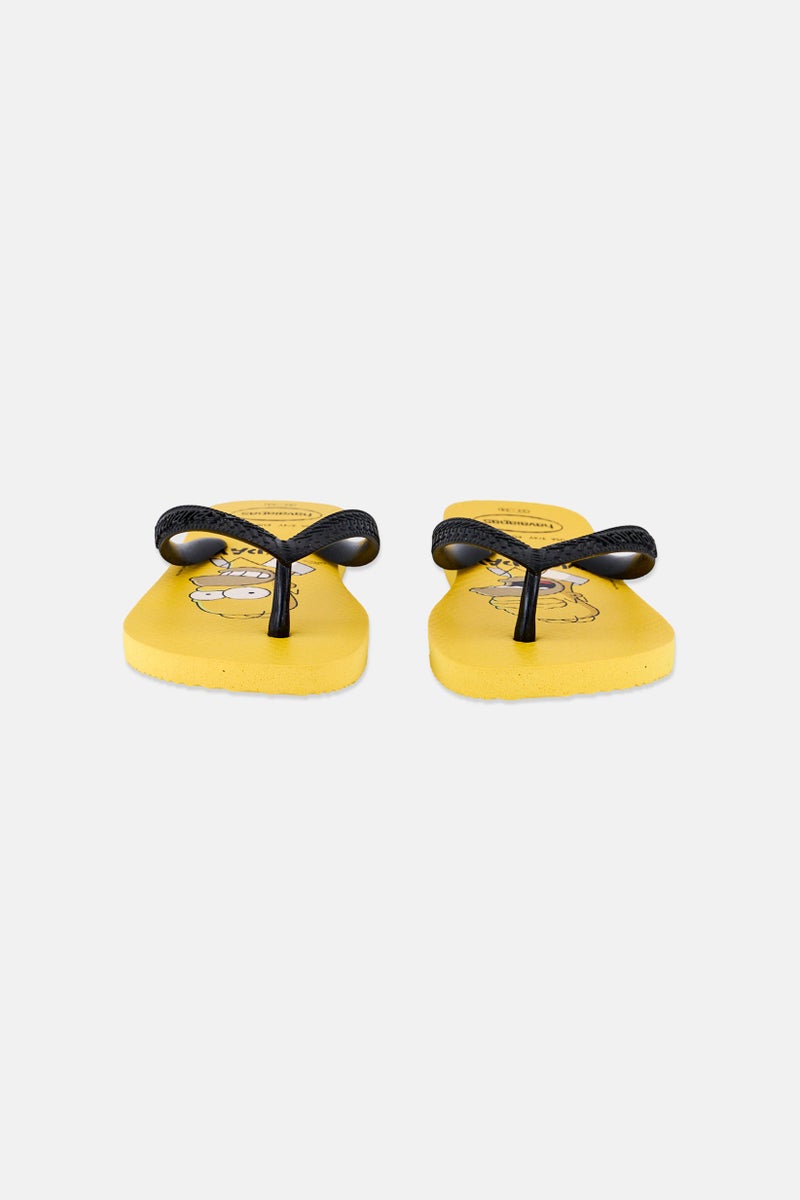 havaianas Kids Boy Graphic Print Slip On Slippers, Yellow  - Image 2