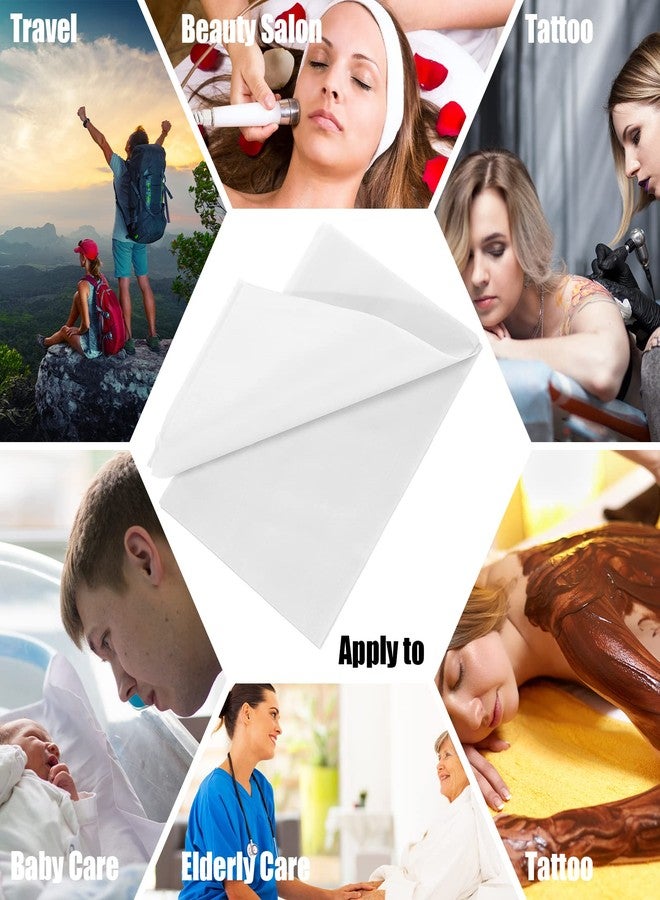 تيجيمي 30 قطعة من ملاءات طاولة التدليك، مقاس 31 × 79 بوصة، غطاء طاولة سرير كبير للاستخدام مرة واحدة، أغطية سرير سبا، مفرش طاولة تدليك غير منسوج، ملاءات مسطحة ومثبتة لسرير مقاوم للماء (أبيض) - Image 5