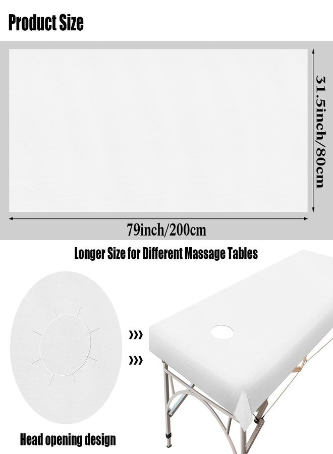 تيجيمي 30 قطعة من ملاءات طاولة التدليك، مقاس 31 × 79 بوصة، غطاء طاولة سرير كبير للاستخدام مرة واحدة، أغطية سرير سبا، مفرش طاولة تدليك غير منسوج، ملاءات مسطحة ومثبتة لسرير مقاوم للماء (أبيض) - Image 3