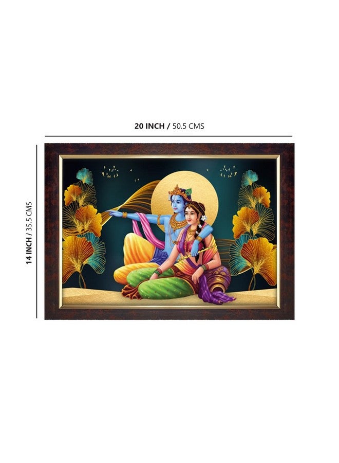 Dharvika Innovations Dharvika Innovations Radha Krishna Photo Frame Big Size Home Decoration with Sparkle Coated Lamination (14x20 Inch) - 20529 - Image 2