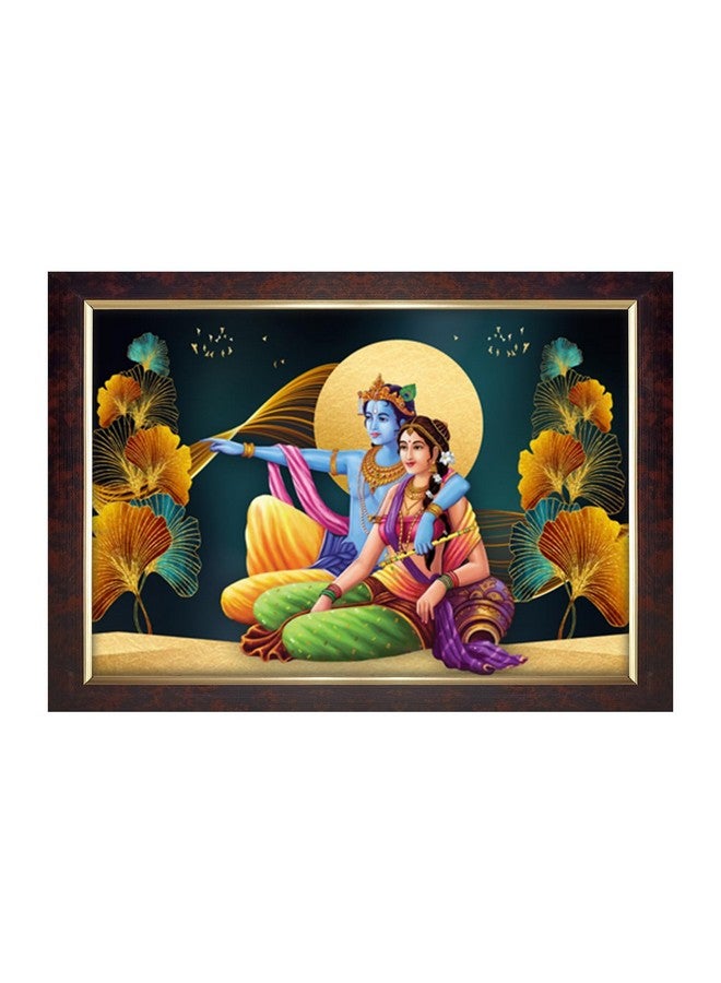 Dharvika Innovations Dharvika Innovations Radha Krishna Photo Frame Big Size Home Decoration with Sparkle Coated Lamination (14x20 Inch) - 20529 - Image 1