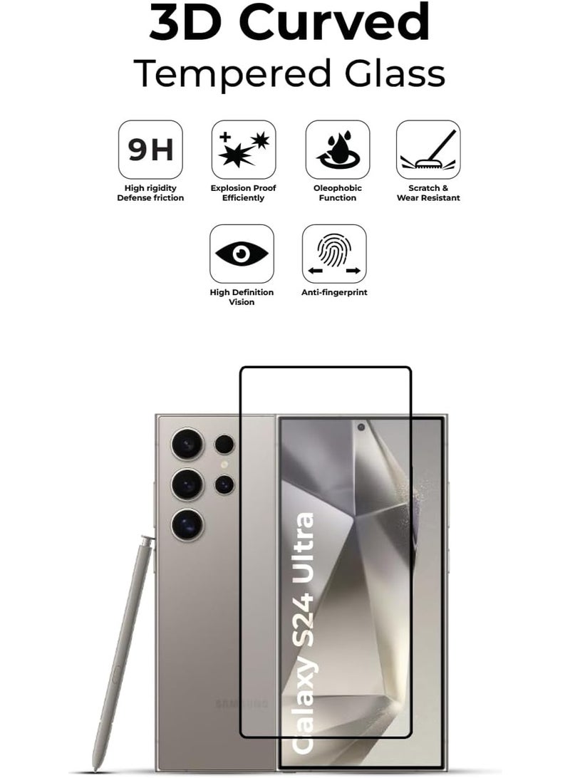 Samsung Galaxy S24 Ultra Full Glue Tempered Glass Full HD Clarity Glass Fingerprint ID Unlock S24 Ultra Full Coverage Glass for Samsung Galaxy S24 Ultra 6.8-inch  - Image 3