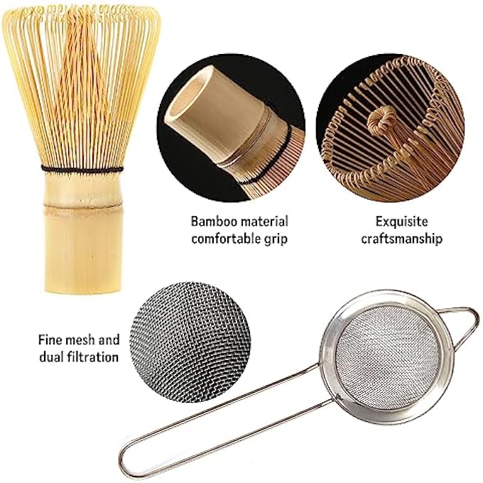 TOPSKY Matcha Stirrer Set Matcha Whisk Set Matcha Bowl And Whisk Set Tea Ceremony Set For Matcha Making Matcha Tea Set Bamboo Whisk 6 Khaki - Image 4