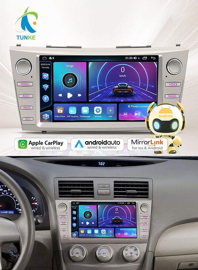 TUNKE Android 13.0 Double Din Car Stereo Radio Player for Toyota Camry 2006-2011 9 Inch HD Touch Screen Audio Receiver with GPS Navigation Bluetooth Head Unit Supports Backup Camera 2GB (RAM)+64GB (ROM) - Image 1