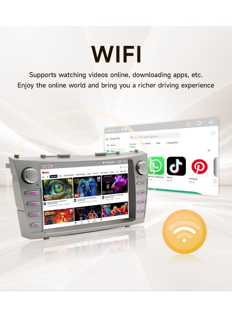 TUNKE Android 13.0 Double Din Car Stereo Radio Player for Toyota Camry 2006-2011 9 Inch HD Touch Screen Audio Receiver with GPS Navigation Bluetooth Head Unit Supports Backup Camera 2GB (RAM)+64GB (ROM) - Image 4