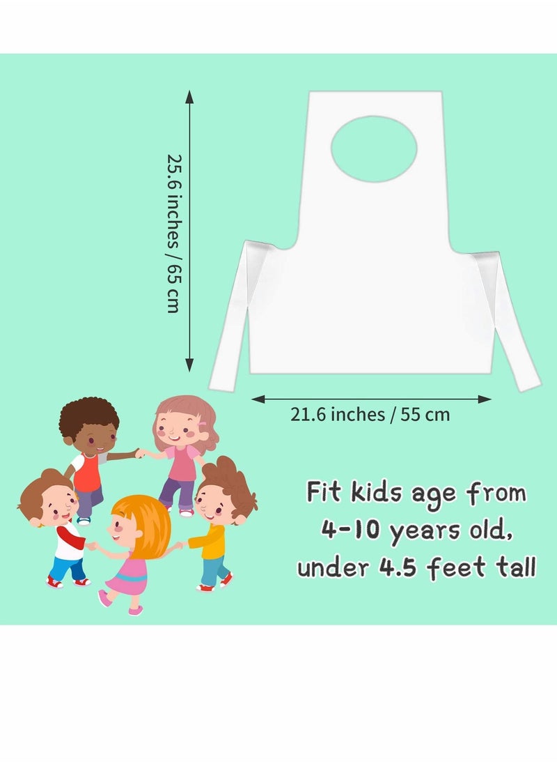 Y&D - 100 Pieces Kids Aprons, Disposable Individually Packed Plastic Clear Polyethylene Cooking Aprons for Adult Dustproof Waterproof DIY Arts & Crafts Supplies - Image 1