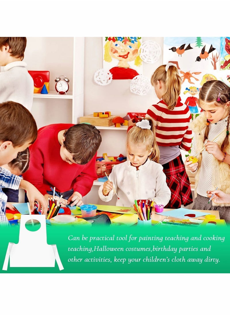 Y&D - 100 Pieces Kids Aprons, Disposable Individually Packed Plastic Clear Polyethylene Cooking Aprons for Adult Dustproof Waterproof DIY Arts & Crafts Supplies - Image 1