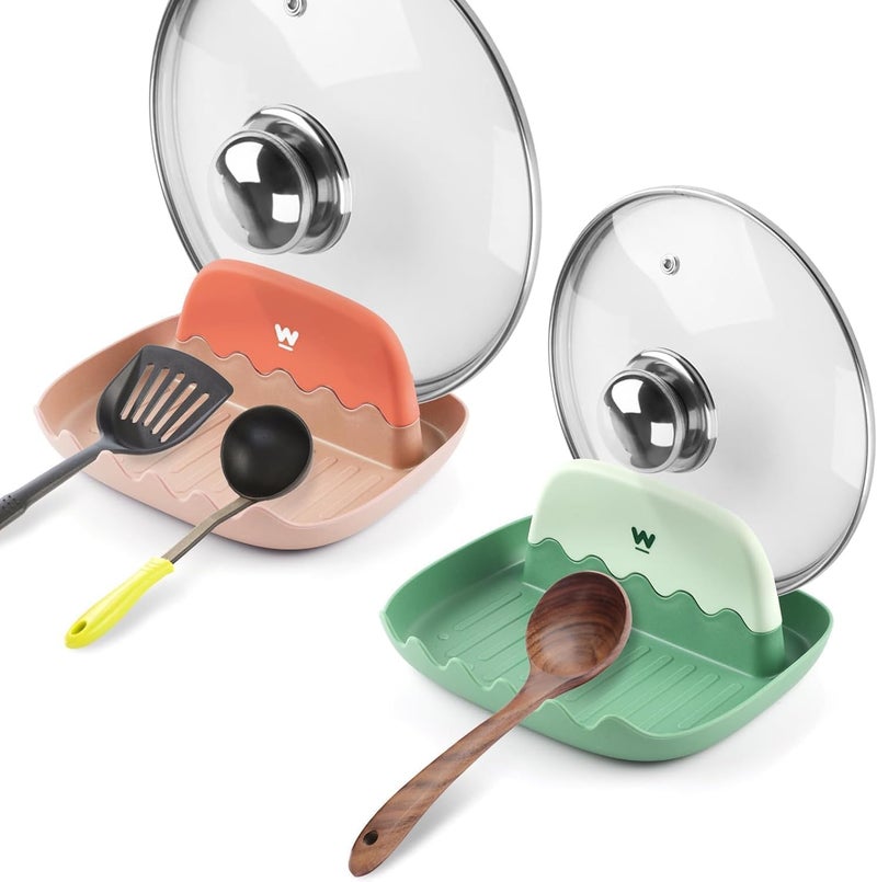 ChicAbode 2 Pack Spoon Holders, Neat and Drip-Proof Spoon Holder, Kitchen Gadget Holder, Cooking Accessories for Countertop Stovetop, Heat-Resistant Utensil Holder for Spoons, Pot Lids, Spatulas, Cutlery, Forks - Image 1