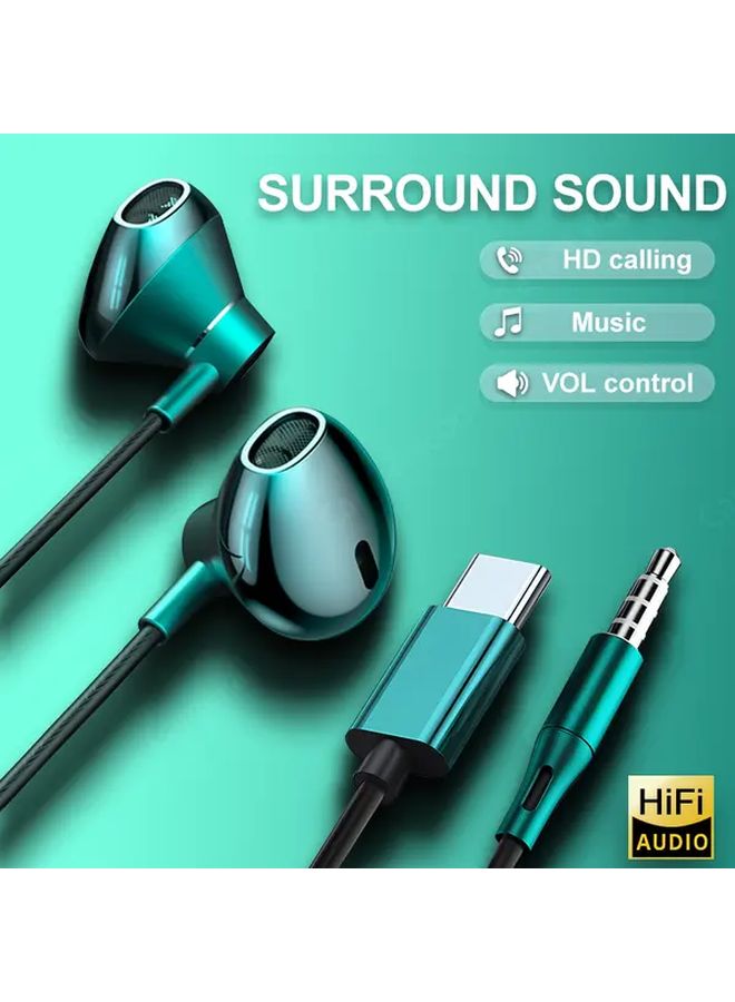White USB C Headphones with Microphone Noise Cancelling Wired Earbuds Bass Stereo Volume Control for Gaming Office - Image 2