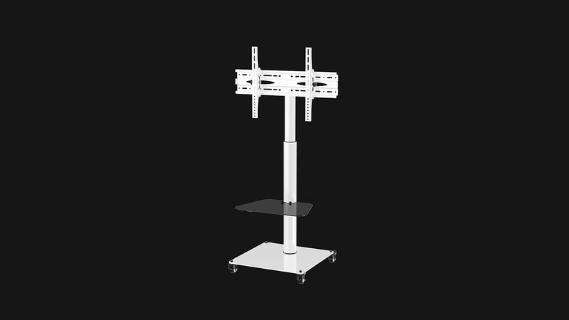 Hamood General standard crafted Professional Tv stand Steel, White, 32 inch to 65 inch, Adjustable Tv up and down, strong wheels with breaks, easy to adjustment tv, 50kgs loading capacity, Tilt tv 15 degree, Ham-2030W White Fault optimized construction - Image 3