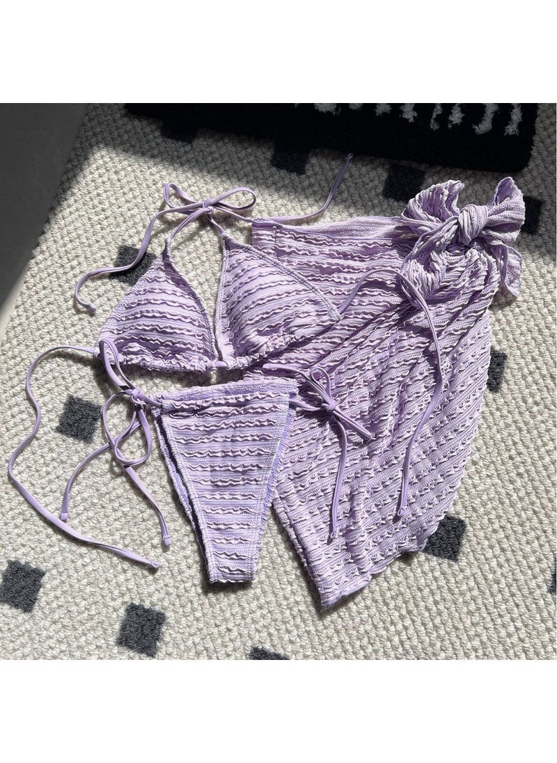Generic - 2024 Candy Series Specialty Fabric Bikini Set Violet - Image 1
