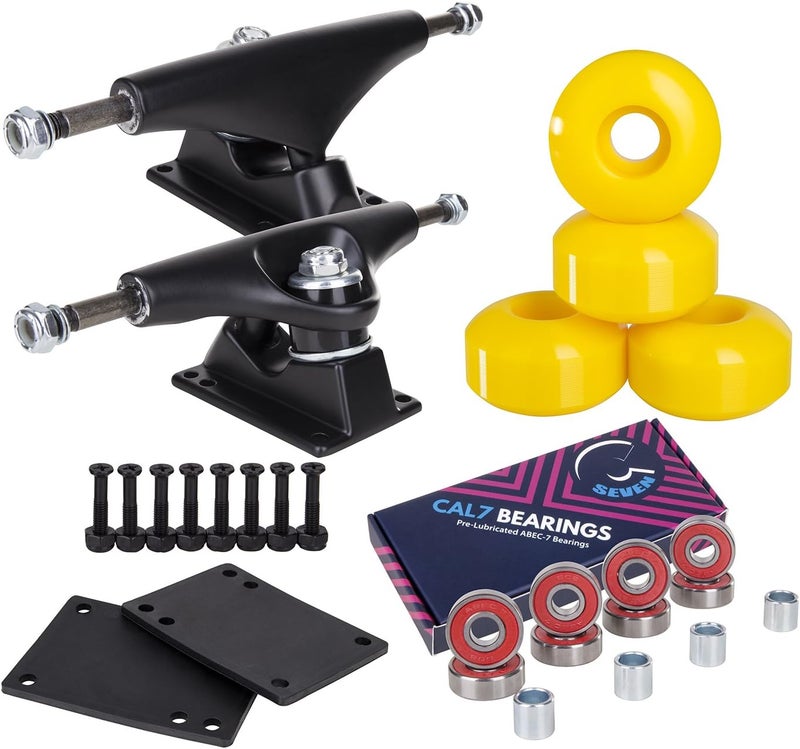 Cal 7 Skateboard Complete Combo with 139 mm Trucks, 52 mm Wheels, Bearings, Durable Skateboard Hardware Kit, Starter Set for Standard Skateboards - Image 2
