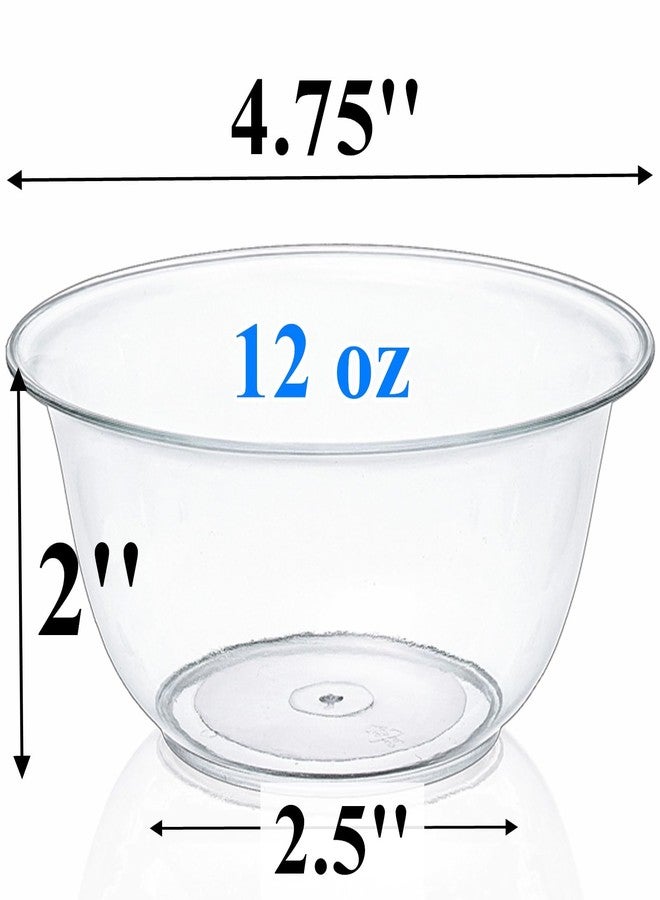 Tebery 100 Pack Clear Premium Plastic Bowls, 12 OZ Disposable Hard Soup Bowl Salad Bowl, Dessert Size Party Bowls For Wedding, Catering, Parties, Buffets, Events, Or Everyday Use - Image 2