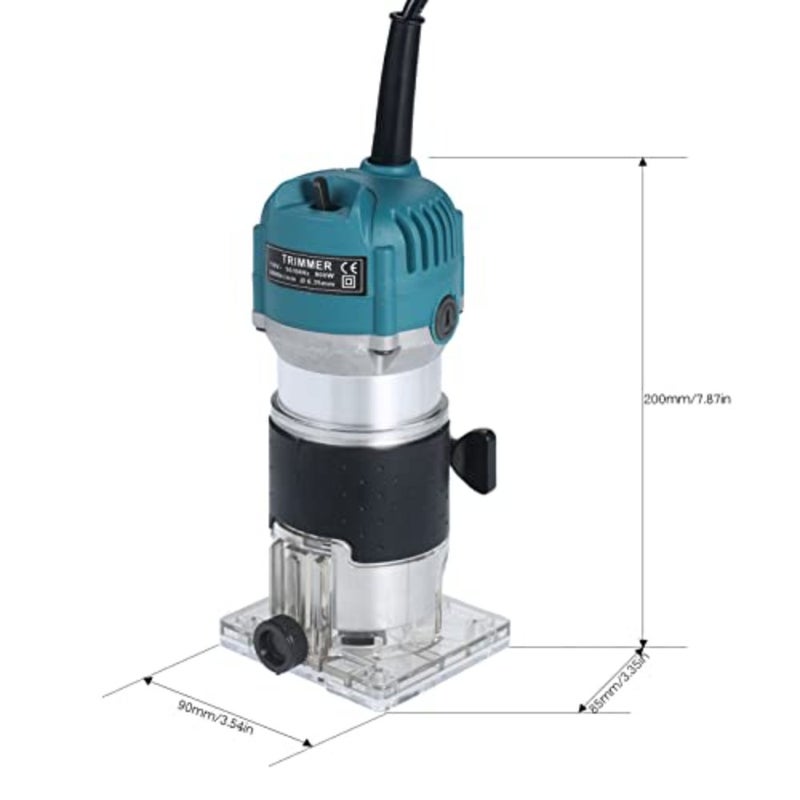 Electric router, 800W Compact Wood Router Tool Set 220V Electric Trimmer Wood Router with 15pcs Router Bits, EU Plug - Image 3